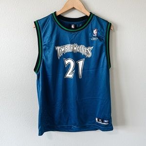 Reebok Timberwolves Youth XL Kevin Garnett Jersey NBA Blue/White
